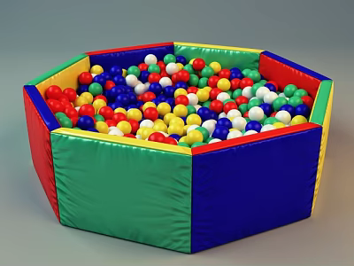 Colorful Ball Pit Playground Equipment with Multicolored Balls for Kids Fun Play 3d model