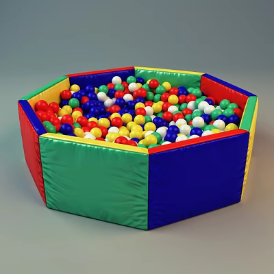 Colorful Ball Pit Playground Equipment with Multicolored Balls for Kids Fun Play 3d model