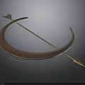 Curved Metallic Bow Structure With Arrow Through Shiny Surface Design