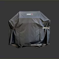 Gray Outdoor Grill Cover With Protective Straps And Brand Label For Home Use