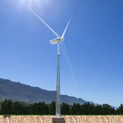 Modern Wind Turbine Generator Wind Turbine Structure Perspective Wind Power Station Renewable Clean Energy Generator Set 3d model