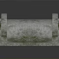 3D Model of Moss Covered Stone Arch Bridge with Natural Stone Texture