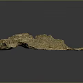 3D Terrain Model With Steep Cliffs Rocky Textures And Green Grasslands 3d model