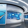 Intelligent Port Exhibition Space With Digital Displays And Information Charts