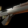 Vintage Military Style Rifle With Wooden Stock Metal Barrel Magazine And Bullet Detail