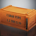 Wooden Cargo Crate With Metal Clasps Marked Cargo Type 1.5 Ton X 20