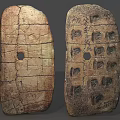 Cultural Art Exhibition Hall Featuring Ancient Stone Carvings With Engraved Patterns And Holes