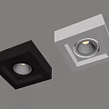 Black and White Square LED Downlights Ceiling Mounted Modern Home Interior Design 3d model