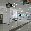 Modern Station With Self Service Ticket Machines People Using Digital Screen And Red Accent Line