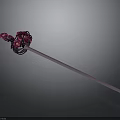 Elegant Purple Decorative Sword With Pink Flower Details On Ornate Hilt