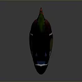 Colorful Decorative Duck Figurine With Green Head Red Beak Shiny Surface And Reflection