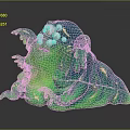 Green Slimy Monster Game Movie Character with Multiple Eyes Squishy Texture and Tentacles