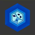 Unique Modern Blue Octagonal Furniture With Nested Hexagons And Penguin Decorations