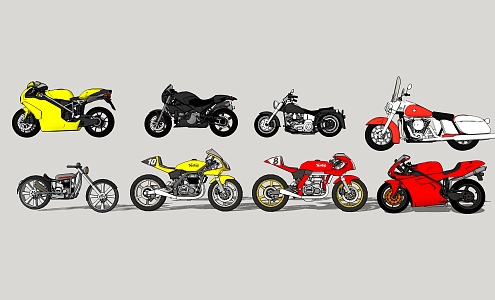 Modern Motorcycle 3d model