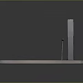 Modern Display Shelf With Metal Frame Base Platform And Smooth Surface For Displaying Items