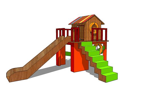 Modern slide amusement equipment 3d model