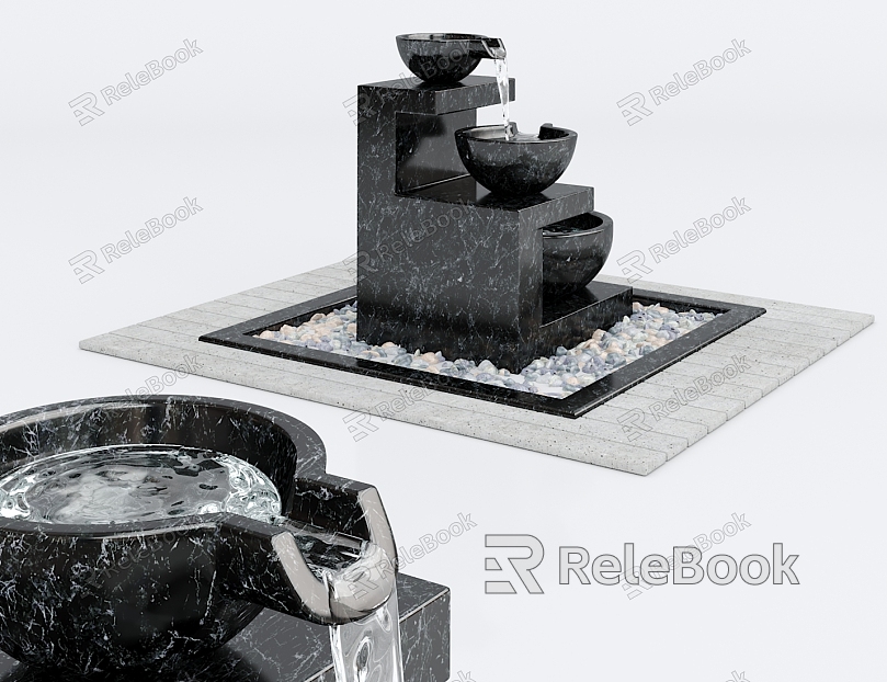 Modern gardening sketch marble sink model