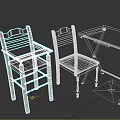 Simple Wooden Furniture Set With Folding Table Armchair Black Cushion And Standard Chair