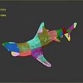 Turquoise Spotted Shark With Open Mouth On Dark Reflective Surface