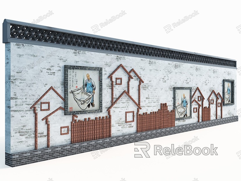 Village Culture Landscape Wall Enclosure Village Propaganda Wall Village model