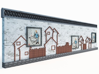 Village Culture Landscape Wall Enclosure Village Propaganda Wall Village model