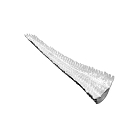 Silver Metallic Long Leaf Shaped Decorative Piece With Intricate Textured Surface