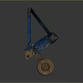 Commercial Industrial Equipment With Blue Metal Frame Long Bar Triangular Support And Wheels