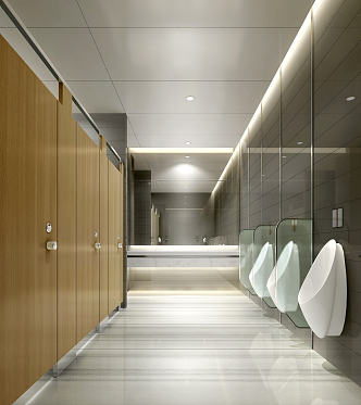 Modern Toilet Public Toilet Men's Bathroom Men's Toilet Partition Urinal Toilet Door 3d model