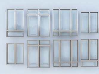 new chinese style window aluminum alloy window 3d model