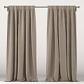 Beige Linen Curtains For Home Decor With Long Elegant Drapery Design