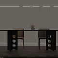 Modern Dining Table and Chair Italian Dining Table and Chair Italian Minimalist Dining Table and Chair Combination 3d model
