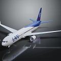 White And Blue LAN International Airplane Model With Passenger Jet Features