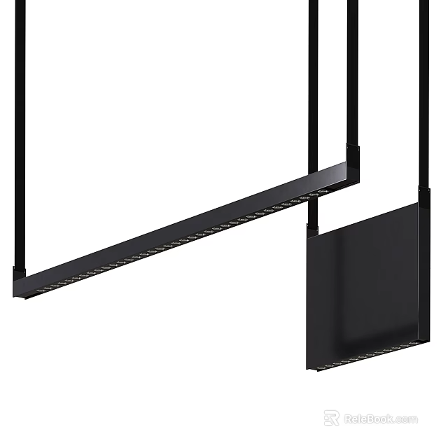Modern Black Minimalist Ceiling Light With Sleek Linear Design For Home Interior Decor 3d model 