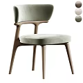 Modern Accent Chair With Light Beige Fabric Seat And Wooden Legs Design