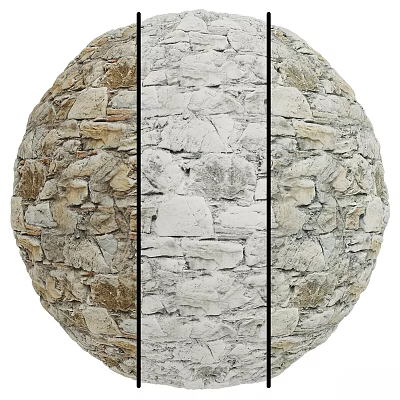 Stone Sphere Showing Various Textures 3d model
