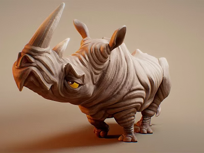 Modern Rhino 3d model Modern Rhino 3d model