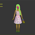 Colorful Spots Handbag Carried By Blonde Doll With Red Sunglasses And White Dress