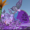 Purple Themed Floral Installation With Butterflies For The Devil Wears Prada Event Decor
