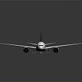 Modern Aerospace Aircraft With White Body Blue Tail And Twin Engines For Cosmic Exploration