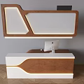 Antique bar reception desk company front desk Apple desktop computer 3d model