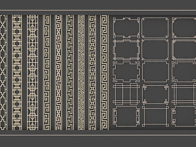 New Chinese style lattice lines model