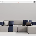 Modern corner sofa multiplayer sofa 3d model
