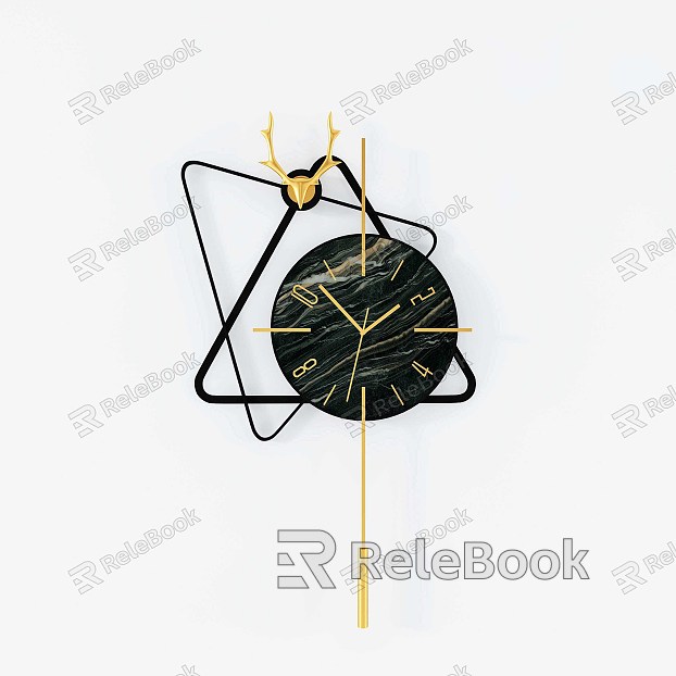 Modern Light Luxury Deer Head Wall Clock model