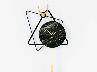 Modern Light Luxury Deer Head Wall Clock model