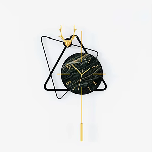Modern Light Luxury Deer Head Wall Clock 3d model