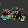 Red and Black Modern Motorcycle With Stylish Body Against Gray Background