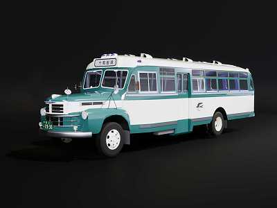 Japanese old bus old bus 3d model