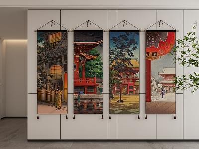 Japanese Decorative Hanging Paintings model