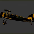Vintage Biplane With Yellow Black Red Design For Space Aerospace