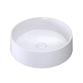 Contemporary White Round Ceramic Washbasin with Smooth Surface for Modern Bathroom